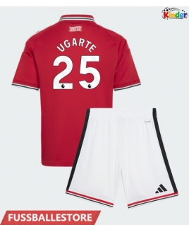 Günstige Manchester United Manuel Ugarte #25 Heimtrikotsatz Kinder 2026-27 Kurzarm (+ Kurze Hosen)